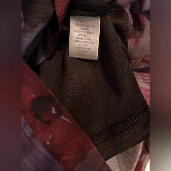 Christopher & Banks Floral Pattern Ruffled Blouse - Picture 4 of 8